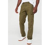 Jack & Jones Kane Barkley Relaxed Fit Cargo Trousers - Khaki, Olive Night, Size 36, Inside Leg Long, Men Olive Night