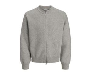 JACK & JONES Knit Zip Jcoscope Bomber Jacket with Zip, Light Grey Heather, XL, Men's, Light Grey Heather, XL