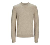 Jack & Jones Lambswool Knit Sweat Shirt Oatmeal Melange Crew neck, Long sleeve