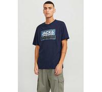 Jack & Jones Large Logo Print T-Shirt Navy Blazer