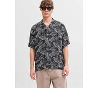 JACK & JONES Leaf Print Shirt Black
