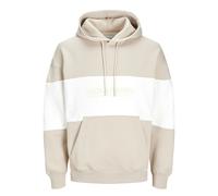 Jack & Jones Legacy Men's Hoodie - Adult - Stone / White | Hoodies | Stone / White | UK Size XXL