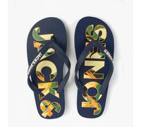 Jack & Jones LOGO PALM PRINT Mens CasualSlip-On Flip-Flops-Medieval Blue