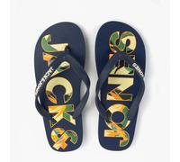 Men's Jack & Jones LOGO PALM PRINT Mens Flip-Flops Medieval Blue