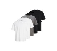 JACK & JONES Loose Tee 5pk MP Jjhugo SS Crew Neck Short Sleeve T-Shirt, 5 Pieces, White, XL (Pack of 5) Men, White, XL