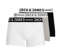 Jack & Jones Men's Sense Trunks 3-pack Boxer shorts, Light Grey/Black/White, M UK