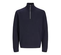 JACK & JONES Male Cardigan with Quarter Zip Plain Cardigan with Quarter Zip, Night Sky, L
