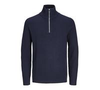 JACK & JONES Male Cardigan with Quarter Zip Plain Cardigan with Quarter Zip, Sky Captain, XL