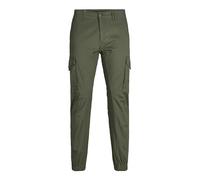 JACK & JONES Male Cargo Pants Plus Tapered Slim Fit Cargo Trousers, Olive Night, 44W x 32L