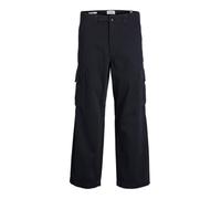 JACK & JONES Male Cargo Trousers Wide Leg Fit Cargo Trousers, Black, 31 W/30 L