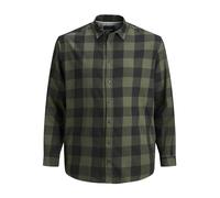 JACK & JONES Male Check Shirt Slim Fit Checked Shirt, Dusty Olive, L