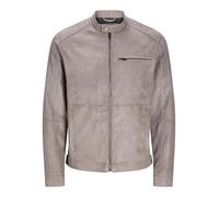 Jack & Jones Dylan Biker Leather Jacket Beige L Man