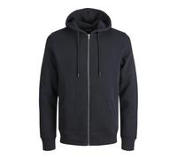 JACK & JONES Male Hooded Jacket Plain Hooded Jacket, black, 5XL | Zip hoodie