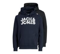 JACK & JONES Male Hoodie 2 Pack, black blue, L | Regular Fit, Logo, Long Sleeves, Casual, Maximum temperature 40°C normal process