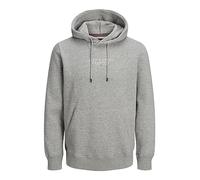 JACK & JONES Male Hoodie Kangaroo Pocket, Light Grey Mix, S