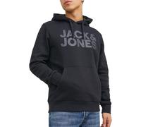 JACK & JONES Mens Jjecorp Logo Noos Hooded Sweatshirt, Black (Print Black )Large Print, M UK