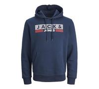 JACK & JONES Male Hoodie Plus Size Logo Hoodie, Navy blazer/print: play 4, 7XL Große Größen