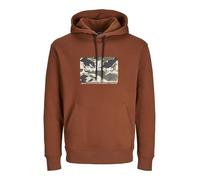 JACK & JONES Men's Jorvesterbro Newton Boxfront Sweat Bf Hooded Sweatshirt, Brandy Brown, S