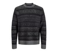 JACK & JONES Male Knitted Jumper All Over Print Knitted Jumper, Iron Gate, M