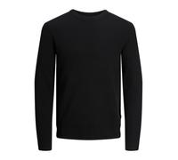 JACK & JONES Male Knitted Jumper Plain Knitted Jumper, Black, XXL
