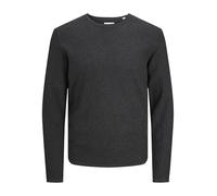 JACK & JONES Male Knitted Jumper Plain Knitted Jumper, Dark Grey Blend, XS