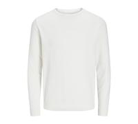 JACK & JONES Male Knitted Jumper with Crew Neck Plain Knitted Jumper with Crew Neck, Cloud dancer, S