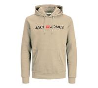 JACK & JONES Male logo hoodie, Beige (Crockery/Reg Fit), M