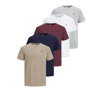 JACK & JONES Male Logo T-Shirt, B: Grey/White/Port Royal/Navy Blazer/Crockery, XXL