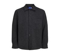 JACK & JONES Men's Jorzac Melange Overshirt Ls Sn Polo Shirt, Black, M