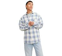 JACK & JONES Men's Jjemichael Ls Sn Overshirt Jeans, White (Whisper White), M