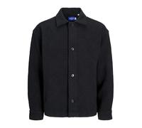 JACK & JONES Men's Jorgreenpoint Jacquard Overshirt Ls Long Sleeve Shirt, Black, L