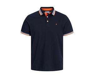 Jack & Jones Male Plus Size Polo Shirt Classic, Black Navy, 4XL