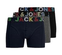 JACK & JONES Male Shorts Plus Size 3 Pack Shorts, Dark Grey Melange/Navy Blaze, XL