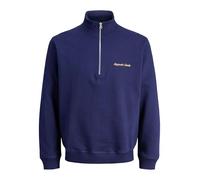 JACK & JONES Male Sweatshirt Half Zip Sweatshirt with Half Zip, Ocean Cavern, S