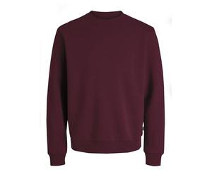 JACK & JONES Male Sweatshirt Plain Sweatshirt, Port Royale, XS Red