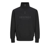 JACK & JONES Male Sweatshirt with Half Zip Printed Sweatshirt with Half Zip, black, S