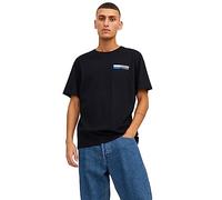 JACK & JONES Men's Jjecorp Logo Tee Play SS O-Neck Noos T-Shirt, Black P4 Small Print, M