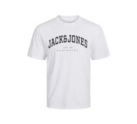 JACK & JONES Men's Jjecaleb Varsity Tee Ss O-Neck Noos T-Shirt, White, S