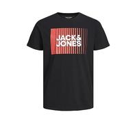 JACK & JONES Men's T-Shirts Short Sleeve Designer O-Neck Tee Top, Black Colour, UK Size S