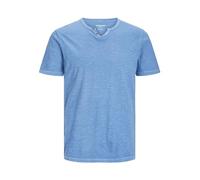 Jack & Jones Male T-Shirt Mottled Split Collar T-Shirt, Pacific Coast, XXL