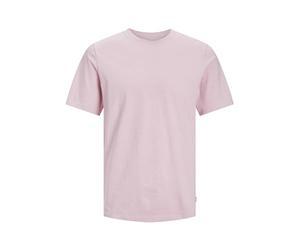 JACK & JONES Male T-Shirt Plain Crew Neck T-Shirt, Pink Nectar, M