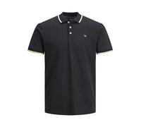 JACK & JONES Male T-Shirt Plain Polo T-Shirt, Black, S