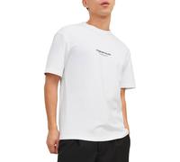 JACK & JONES Male T-Shirt Printed Crew Neck T-Shirt, Bright White, S