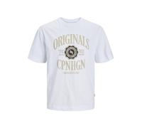 JACK & JONES Male T-Shirt Printed Crew Neck T-Shirt, Bright White, S