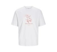 JACK & JONES Men's Male Gedruckt T-Shirt, Bright White, M