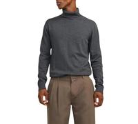 JACK & JONES Male Turtleneck Pullover Plain Turtleneck Sweater, Dark Grey Blend, XS