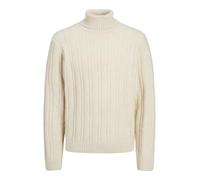 JACK & JONES Male Turtleneck Pullover Plain Turtleneck Sweater, Summer Sand/Detail: Melange, S