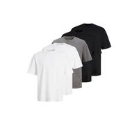Jack & Jones Men’s 5-Pack JJHugo Crew Neck T-Shirts - 100% Cotton, Loose Fit