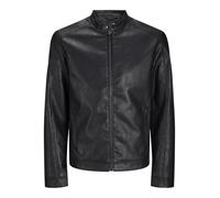 JACK & JONES Men's Jjedylan Clean Pu Jacket Noos Biker, Black, XL