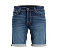 JACK & JONES Men’s Blue Denim Shorts, Classic Zip Fly Jeans Style, Soft Stretch Cotton, Durable and Comfortable Fit, Ideal for Holidays & Casual Wear, Size W38